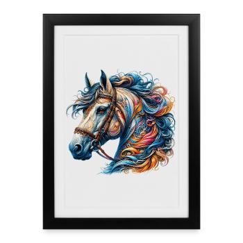 Cheval - Affiche encadrée (27 × 37 cm) - noir - Devant