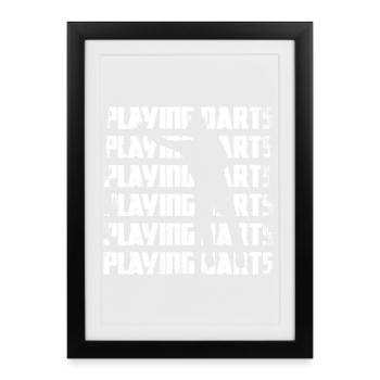 Playing darts - Framed poster (27 × 37 cm) - black - Front