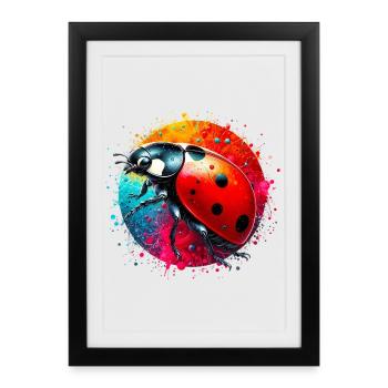 Coccinelle - Affiche encadrée (27 × 37 cm) - noir - Devant