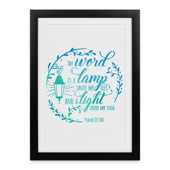 Ta parole est une lampe à mes pieds - Affiche encadrée (27 × 37 cm) - noir - Devant