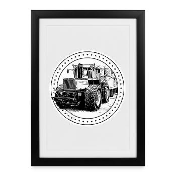 Traktor 1300 TRAC - Gerahmtes Poster (27 × 37 cm) - Schwarz - Vorne