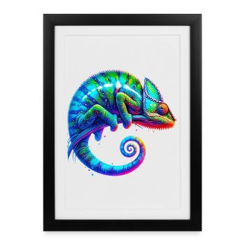 Caméléon - Affiche encadrée (27 × 37 cm) - noir - Devant