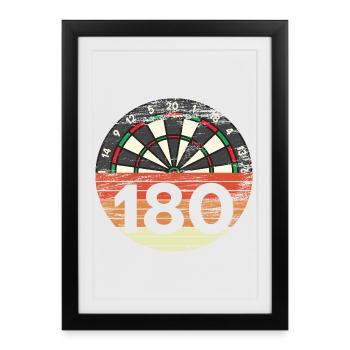 Jeu de fléchettes vintage - Affiche encadrée (27 × 37 cm) - noir - Devant