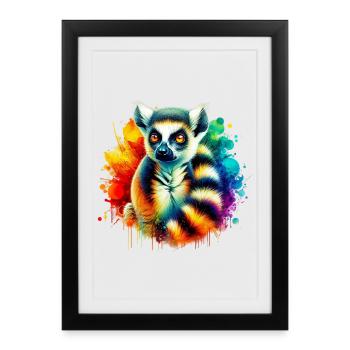 Lemur - Framed poster (27 × 37 cm) - black - Front