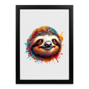 Paresse - Affiche encadrée (27 × 37 cm) - noir - Devant