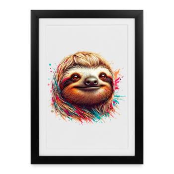 Sloth - Framed poster (27 × 37 cm) - black - Front