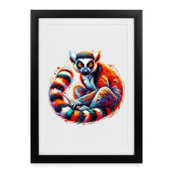 Lémurien - Affiche encadrée (27 × 37 cm) - noir - Devant