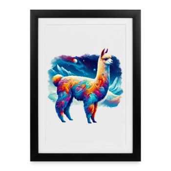 Alpaca - Framed poster (27 × 37 cm) - black - Front