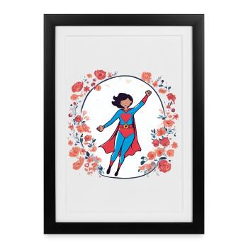 Super-Mom - Framed poster (27 × 37 cm) - black - Front