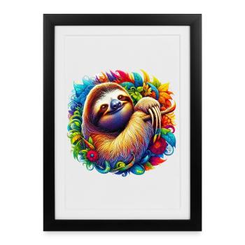Paresse - Affiche encadrée (27 × 37 cm) - noir - Devant