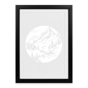 Mountain Landscape Hiking Trail Hiking in the Mountains - Framed poster (27 × 37 cm) - black - Front