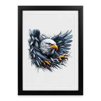 Eagle - Framed poster (27 × 37 cm) - black - Front