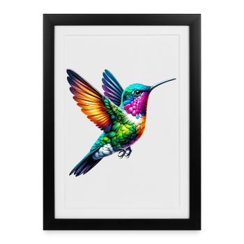 Colibri - Affiche encadrée (27 × 37 cm) - noir - Devant