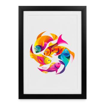 Couleurs tropicales - Affiche encadrée (27 × 37 cm) - noir - Devant