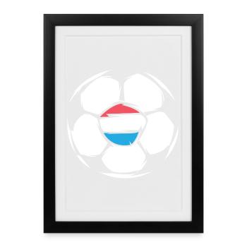 Icône de ballon d’illustration de football de l’équipe des Pays-Bas - Affiche encadrée (27 × 37 cm) - noir - Devant
