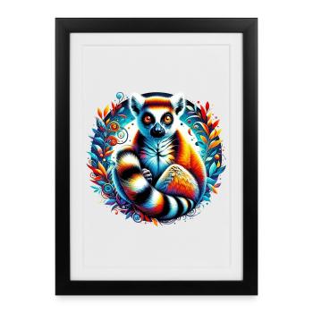 Lémurien - Affiche encadrée (27 × 37 cm) - noir - Devant