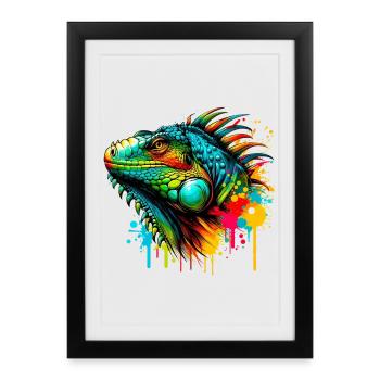 Iguane - Affiche encadrée (27 × 37 cm) - noir - Devant