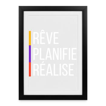Citation de Motivation - Affiche encadrée (27 × 37 cm) - noir - Devant