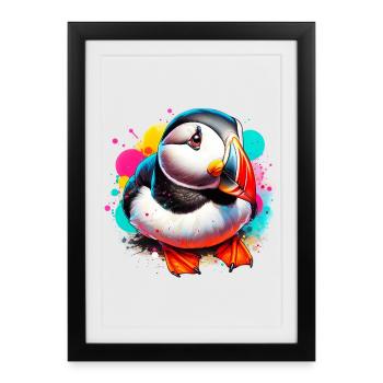 Puffin - Framed poster (27 × 37 cm) - black - Front
