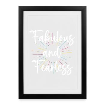 LGBTQ Pride Month - Fabulous and Fearless - Framed poster (27 × 37 cm) - black - Front