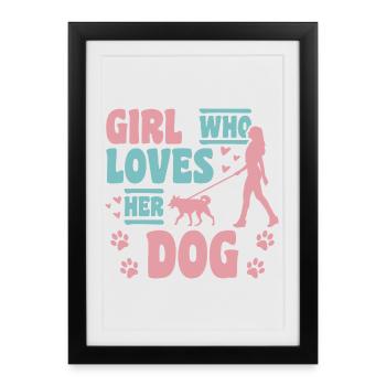 Amoureux des chiens - Affiche encadrée (27 × 37 cm) - noir - Devant
