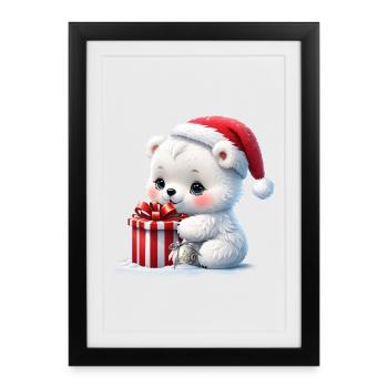 The Christmas polar bear - Framed poster (27 × 37 cm) - black - Front