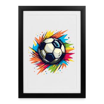 Football Graffiti - Affiche encadrée (27 × 37 cm) - noir - Devant