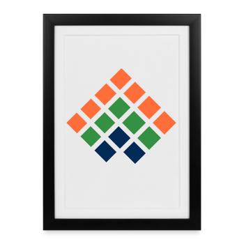 flèche mosaïque vers le haut - Affiche encadrée (27 × 37 cm) - noir - Devant
