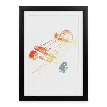 Skateboard Sketch Vintage Look - Framed poster (27 × 37 cm) - black - Front