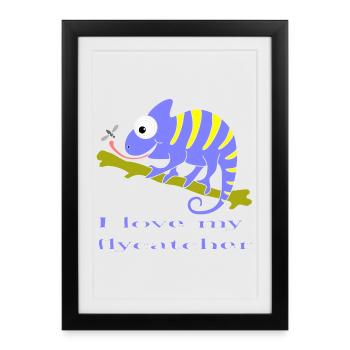Animal caméléon - Affiche encadrée (27 × 37 cm) - noir - Devant