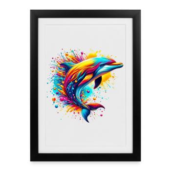 Dauphin - Affiche encadrée (27 × 37 cm) - noir - Devant