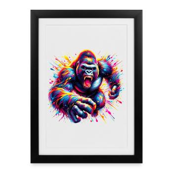 Gorille - Affiche encadrée (27 × 37 cm) - noir - Devant