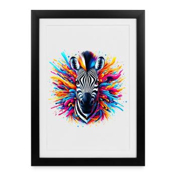 Zèbre - Affiche encadrée (27 × 37 cm) - noir - Devant