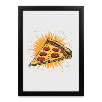 Graphique de la tranche de pizza - Affiche encadrée (27 × 37 cm) - noir - Devant