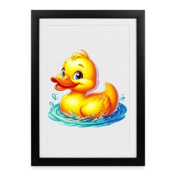 Caneton Canard Canard Canard - Affiche encadrée (27 × 37 cm) - noir - Devant