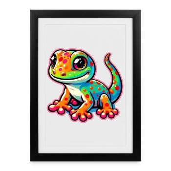 Gecko - Framed poster (27 × 37 cm) - black - Front