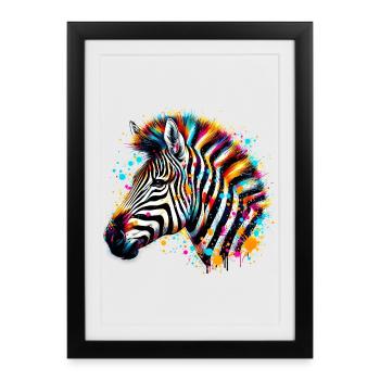 Zèbre - Affiche encadrée (27 × 37 cm) - noir - Devant