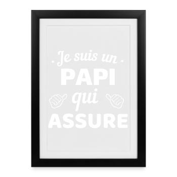 Je suis un Papi qui assure - Affiche encadrée (27 × 37 cm) - noir - Devant