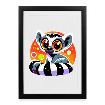 Lémurien - Affiche encadrée (27 × 37 cm) - noir - Devant