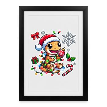 Christmas Gecko Glam - Framed poster (27 × 37 cm) - black - Front
