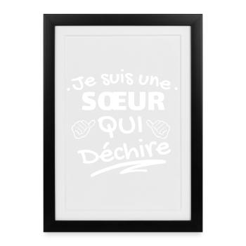 T-shirt Humour Fraternel Original - Affiche encadrée (27 × 37 cm) - noir - Devant