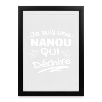 Humor Nanou Qui Décpouce T-Shirt - Gerahmtes Poster (27 × 37 cm) - Schwarz - Vorne