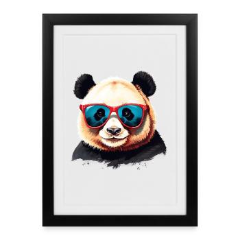 Clever Panda Bear With Cool Sunglasses - Framed poster (27 × 37 cm) - black - Front