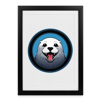 Sceau joyeux - Affiche encadrée (27 × 37 cm) - noir - Devant