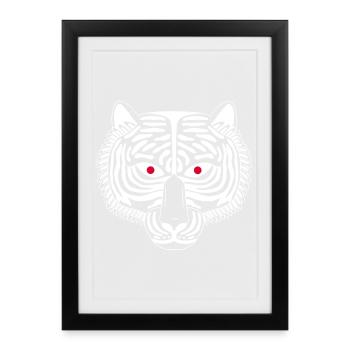 White Tiger - Framed poster (27 × 37 cm) - black - Front