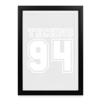 TECHNO 94 - Framed poster (27 × 37 cm) - black - Front