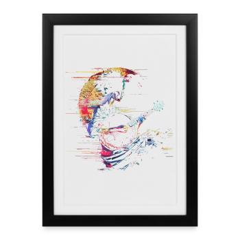 Graphismes du joueur de banjo - Affiche encadrée (27 × 37 cm) - noir - Devant