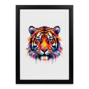 Tigre - Affiche encadrée (27 × 37 cm) - noir - Devant