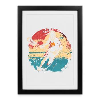 Lacrosse player 80s - Framed poster (27 × 37 cm) - black - Front