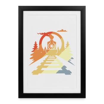 Style rétro ferroviaire - Affiche encadrée (27 × 37 cm) - noir - Devant